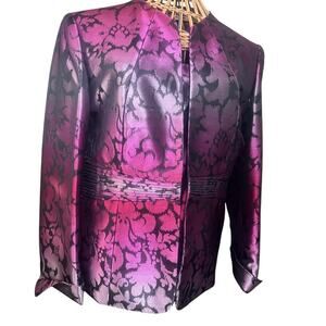 Kasper Shiny Ombré Fuschia Pink and Black Jacket & Matching Tank 12P